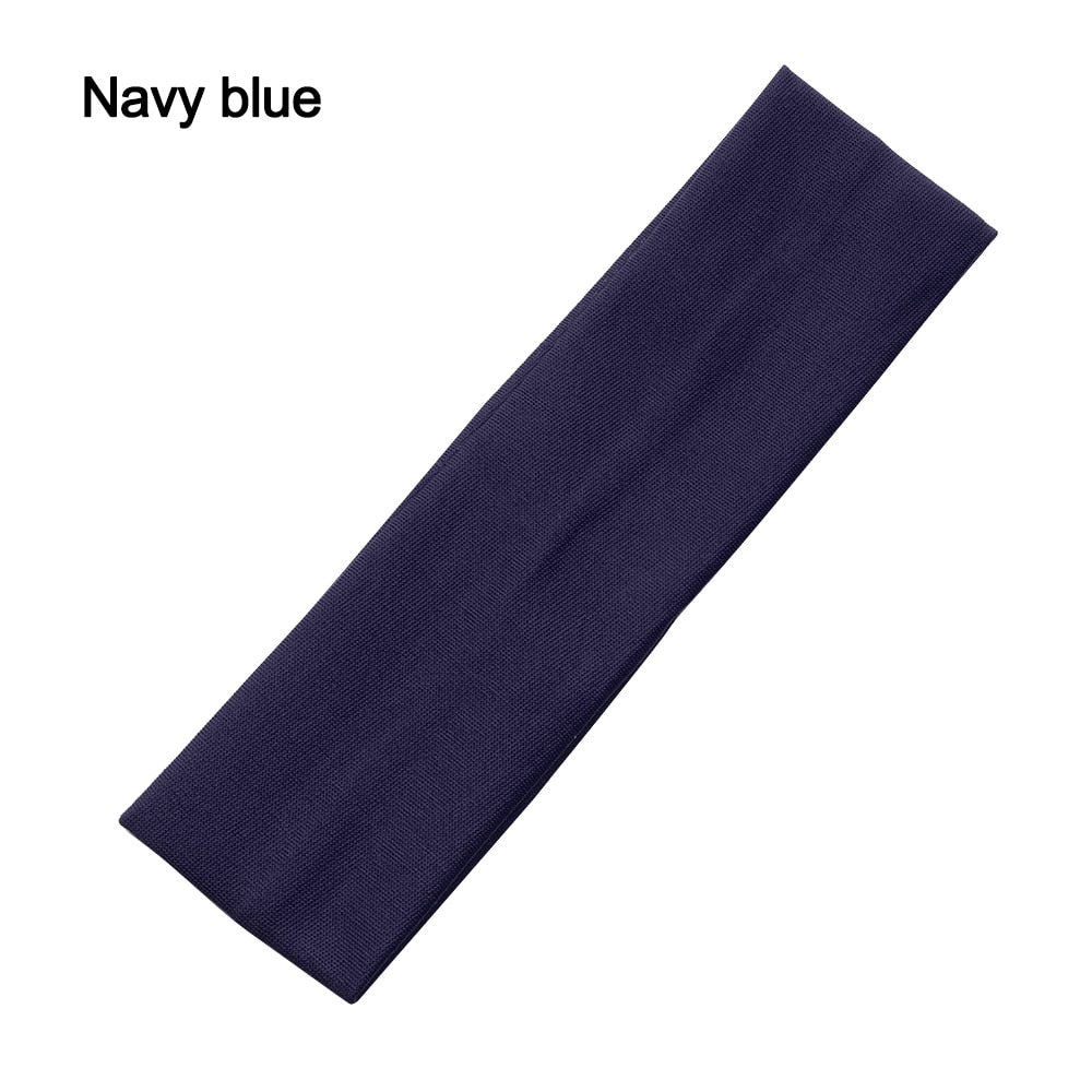 Anti-slip Elastic Plastic Yoga Hair Bands C navy blue