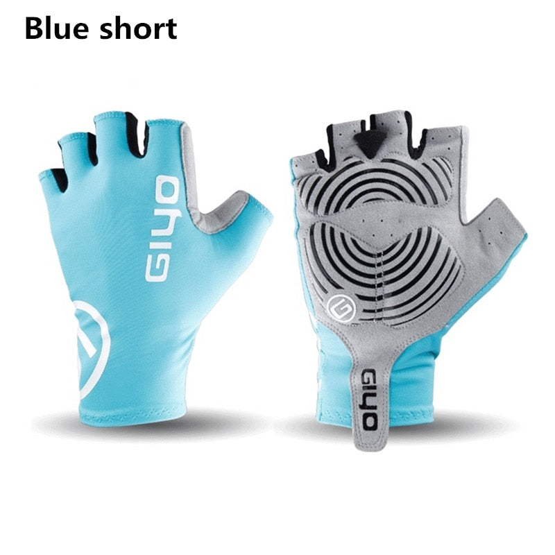 Women Men Sports Cycling Gloves blue short