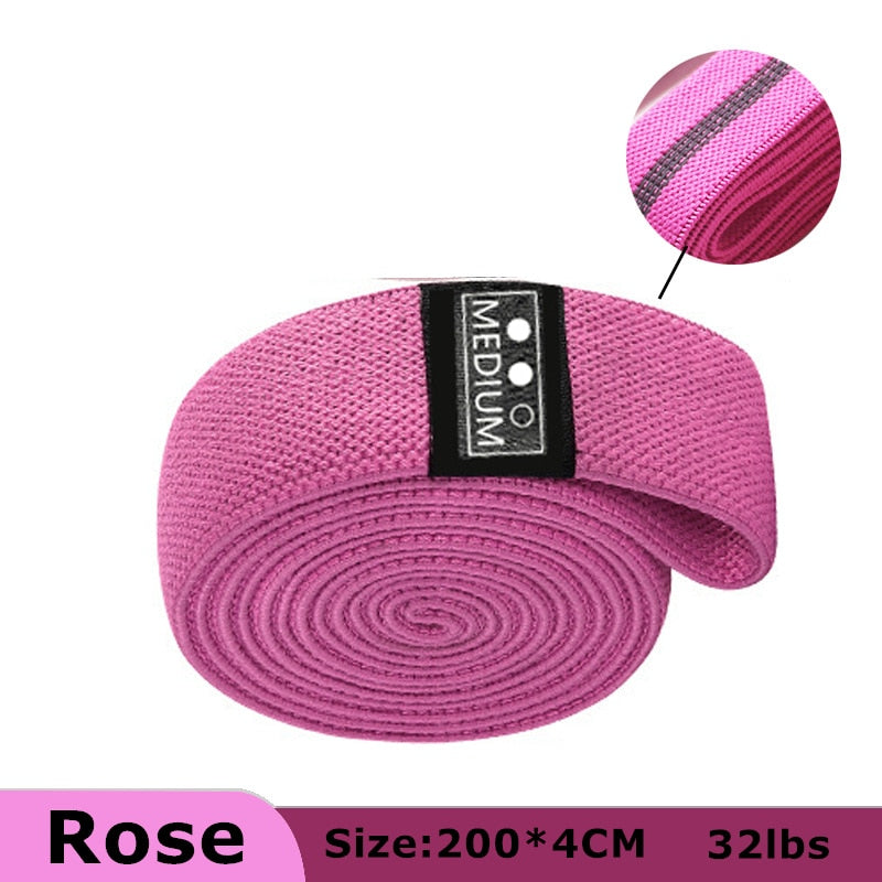 Gym Assist Leg Exercise Resistance Bands Rose(200X4cm)32lb