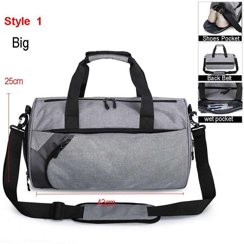 Men Gym Travel Sport Bags Style 1 Grey