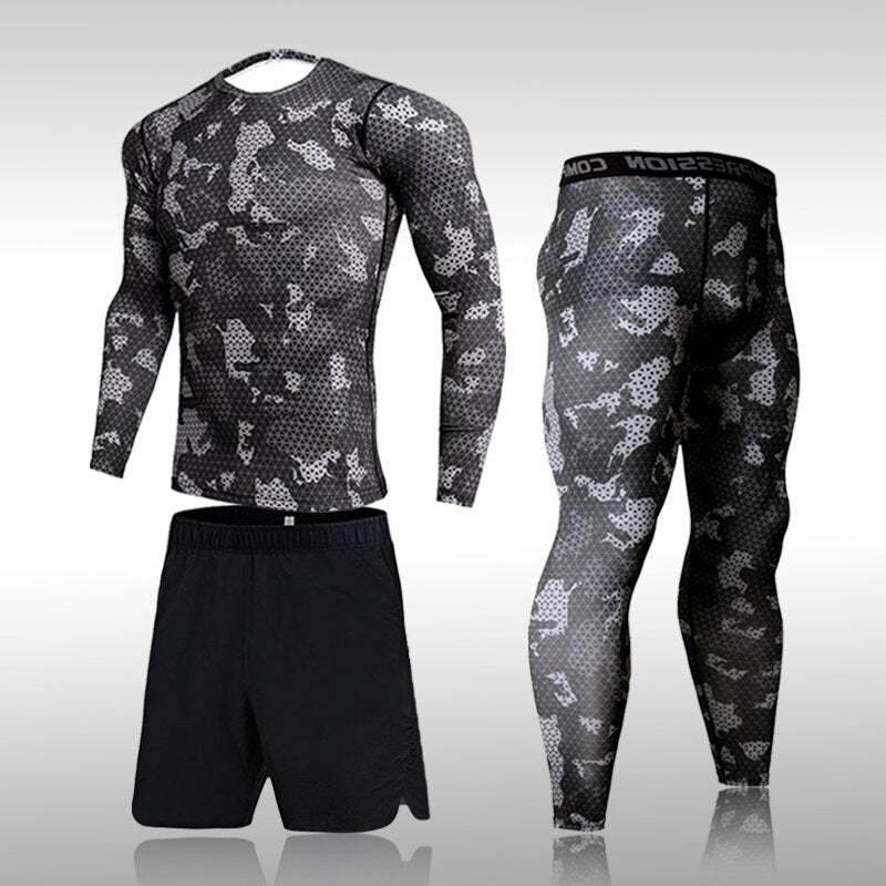 Men Quick Dry Camouflage Running Sets