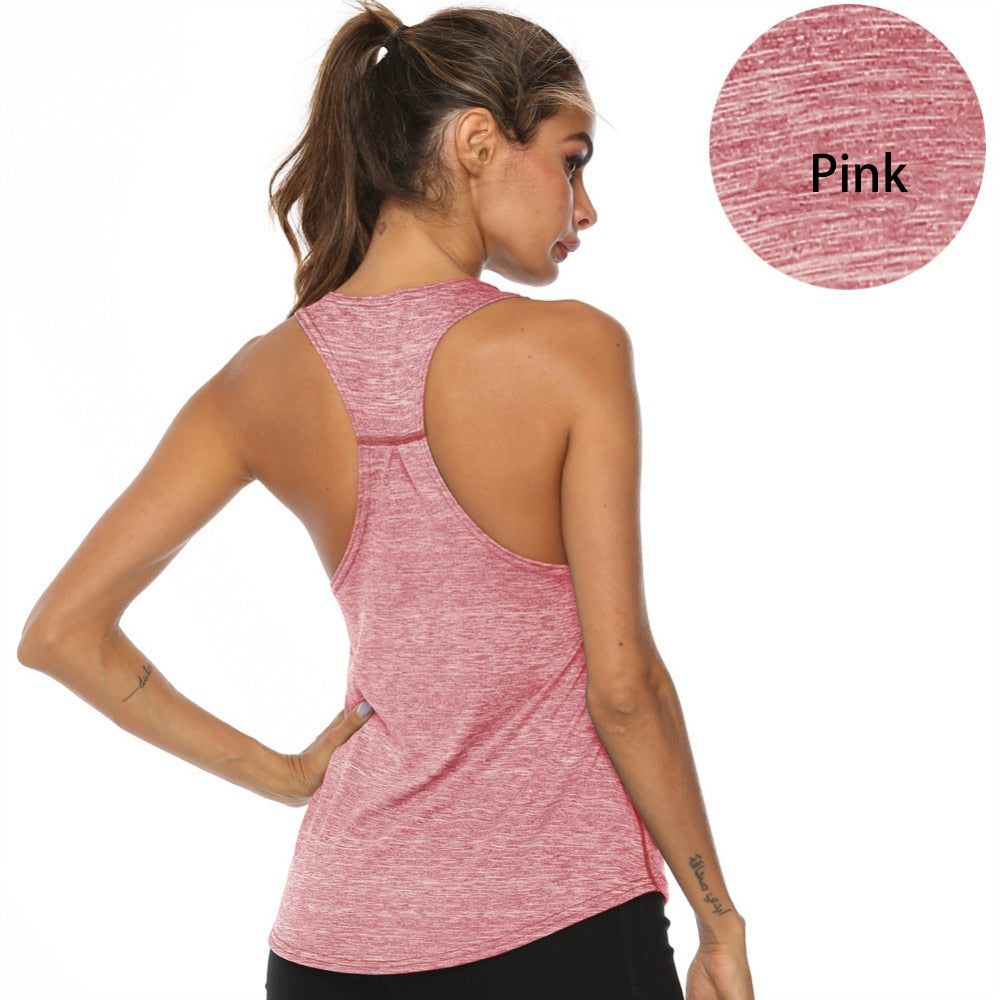 Women Racerback Yoga Tank Tops Pink