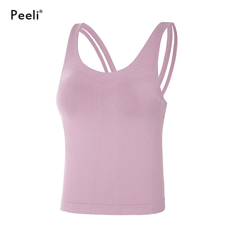 Women Padded Yoga Crop Tops