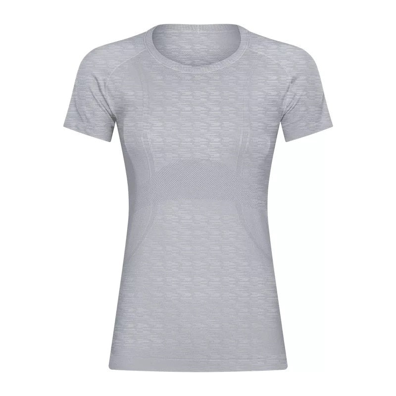 Printed OCEAN Knitted Yoga Sports Shirt Light Grey Marl China
