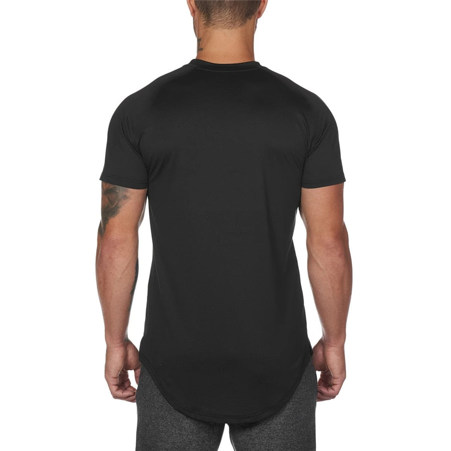 Camo Short Sleeve Workout Gym T-shirt Black