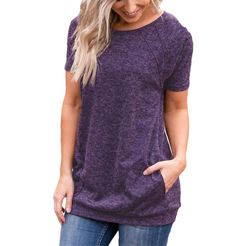 Women O-Neck Loose Gym T Shirt