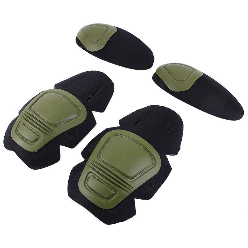 Tactical Knee Elbow Protector Pad 1 Set Gray Green