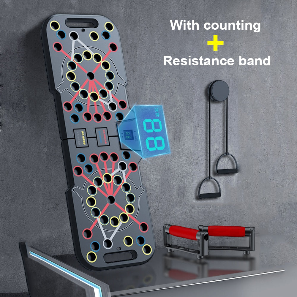 Counting Push Up Board Counting board with resistance band