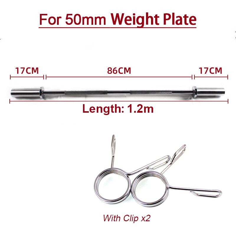 Fitness Weight Lift Training Barbell Bar 1.2m Straight 50mm