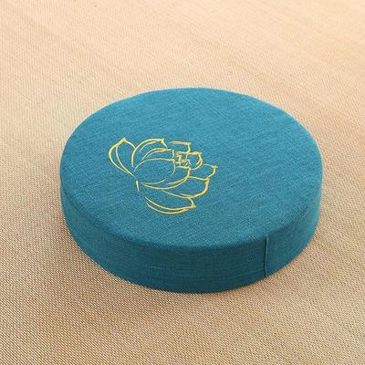 Yoga Meditation Cushion Backrest Pillow Lake Blue Embroidery 40x6cm