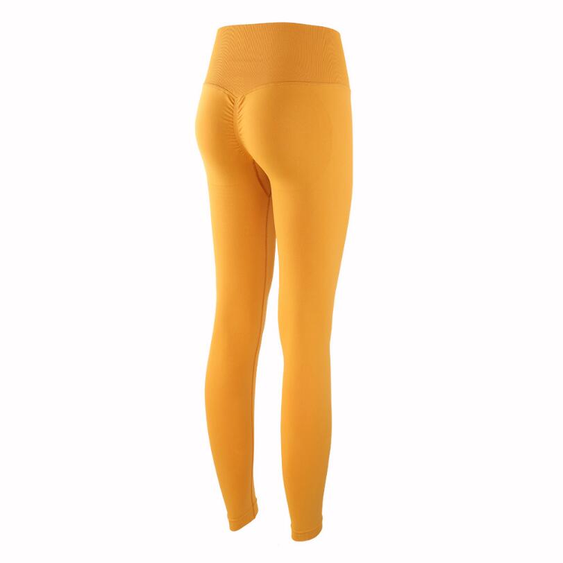 Women Autumn Seamless Yoga Pant Mustard yellow