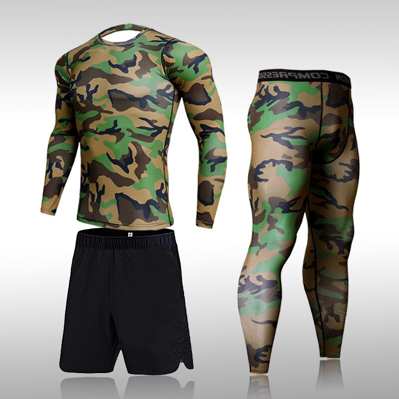 Men Quick Dry Camouflage Running Sets