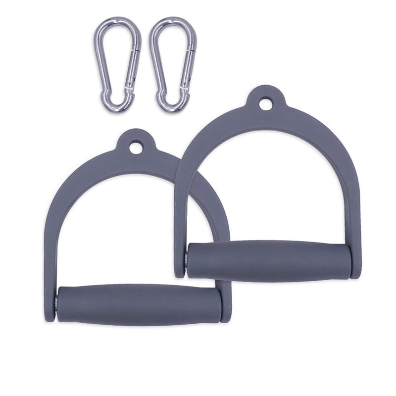 D Handle Pull Down Cable Attachment Set 2 with 2 Hook Gray