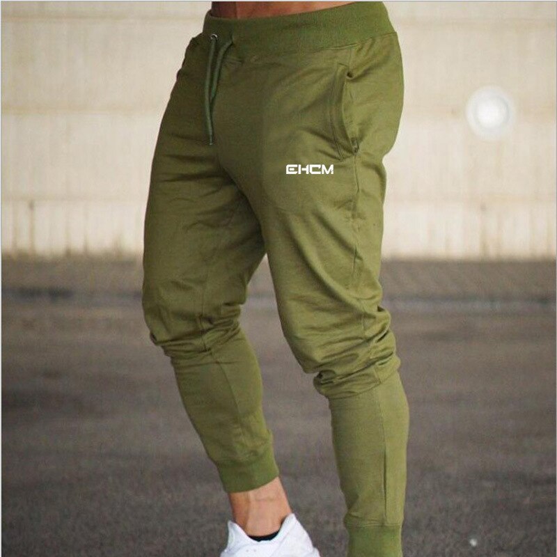 Men pantalon Solid sweatpants Army Green EHCM Pack of 1