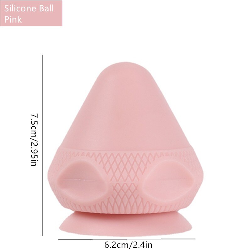 Silicon Massage Ball with Suction Cup A Pink