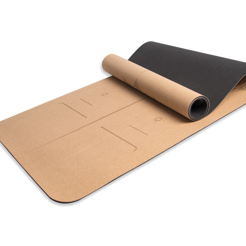 TPE Non-slip Natural Cork Yoga Mat