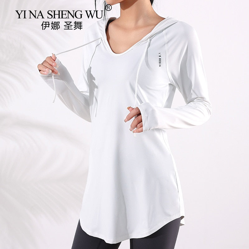 Women Leisure Loose Slimming Sports Top White