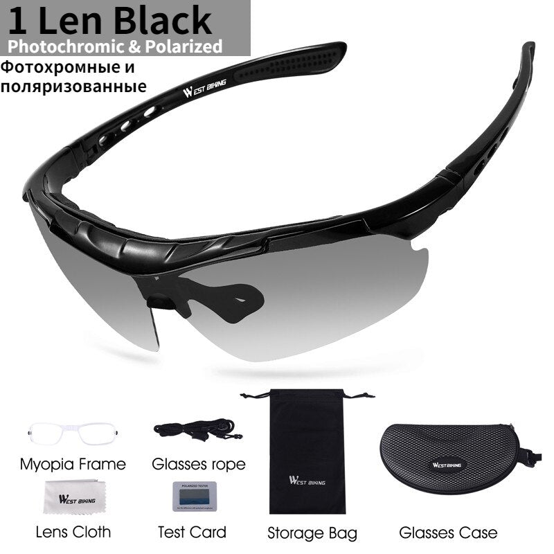 Men Women Cycling Polarized Eyewear Photochromic 1Len