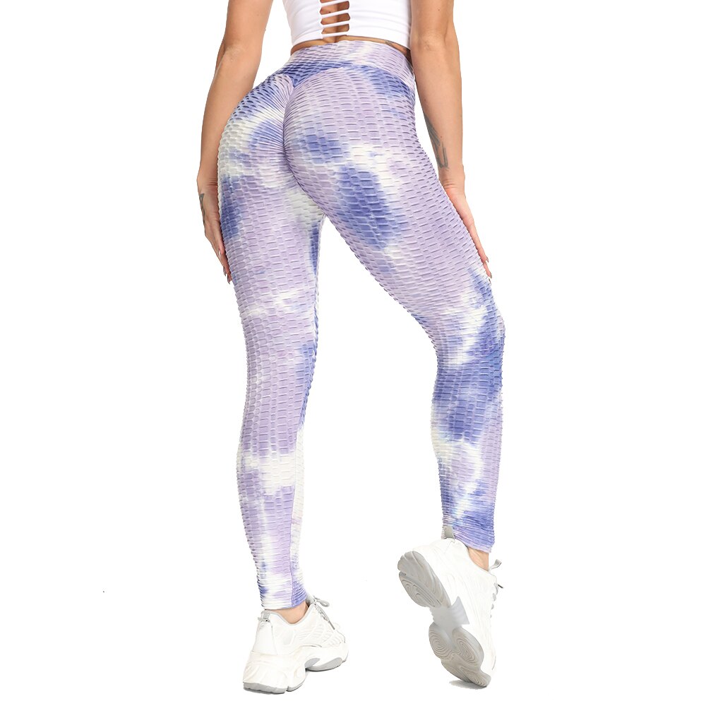 Women High Waisted Printed Leggings A-Light Purple