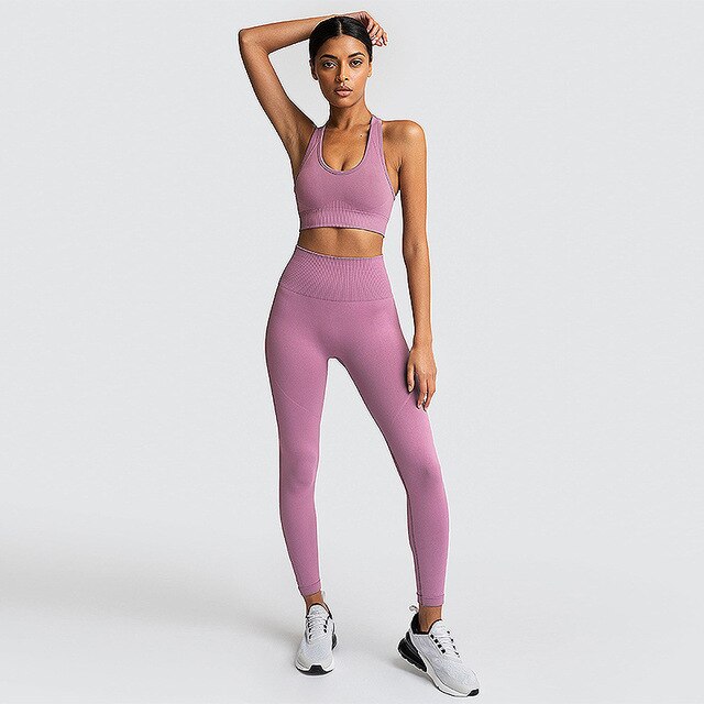 Women Long Sleeve hyperflex gym clothes purple2 set