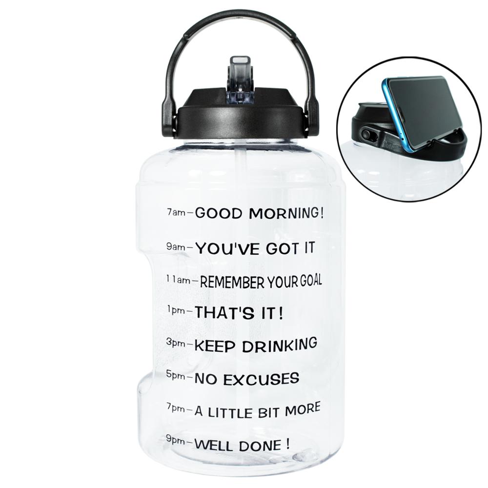 Wide Mouth Gallon Motivational Water Bottle Clear