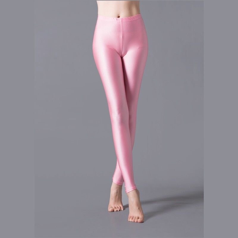 New Spring Solid Candy Neon Leggings Pink One Size