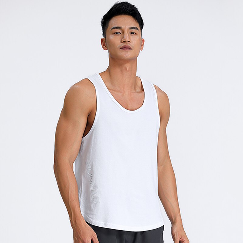 Men Gym Sleeveless Shirt MW1604-White