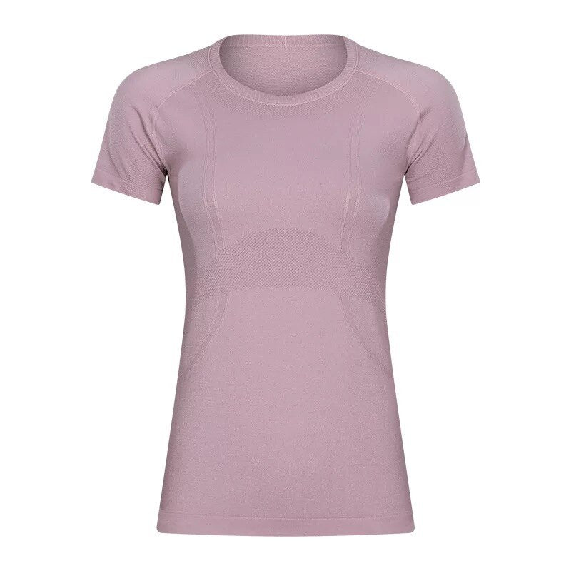 Printed OCEAN Knitted Yoga Sports Shirt Grey Pink China