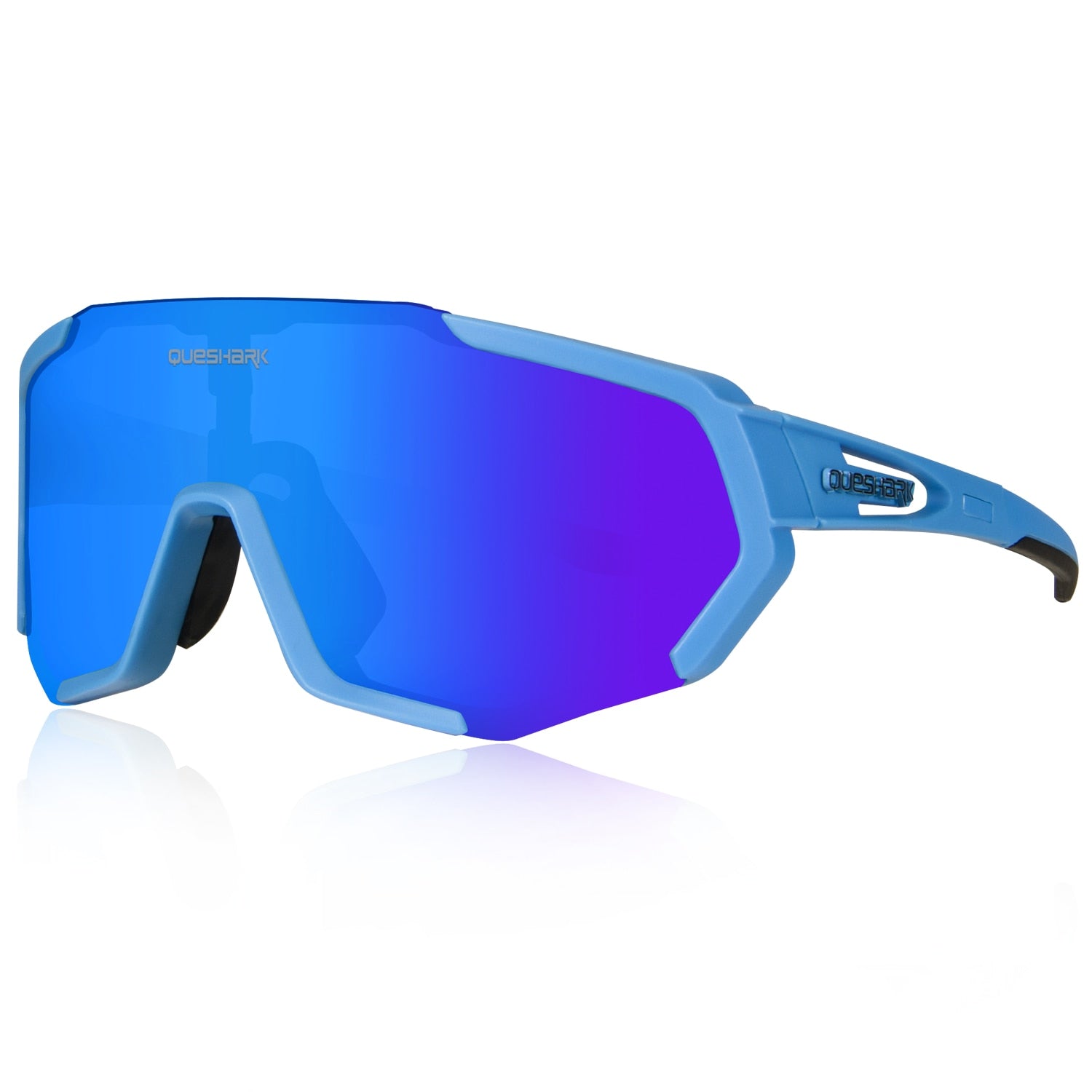 Women Men Mirror Cycling Sunglasses Blue One Size