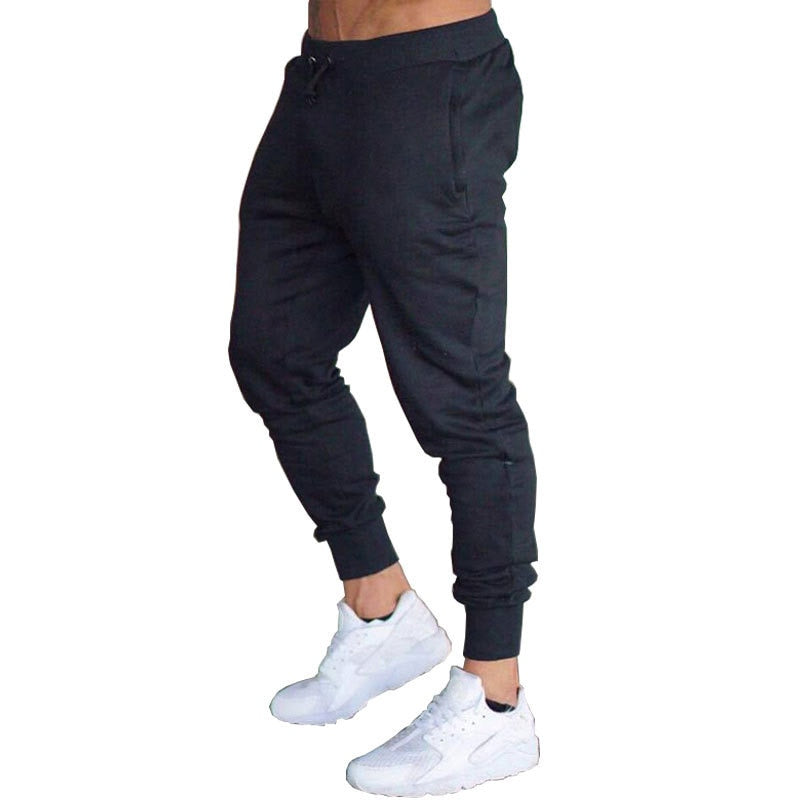 Men pantalon Solid sweatpants Black Pack of 1
