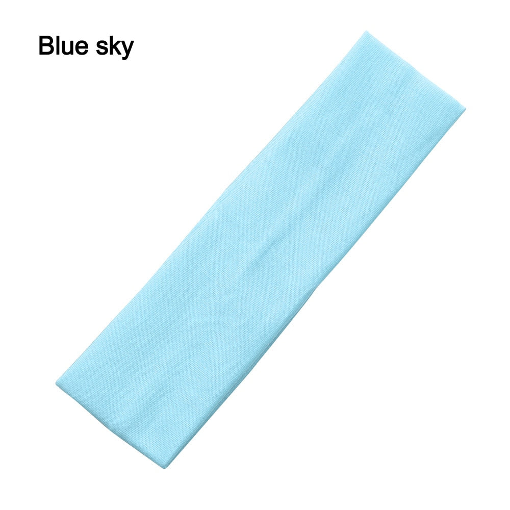 Anti-slip Elastic Plastic Yoga Hair Bands C blue sky