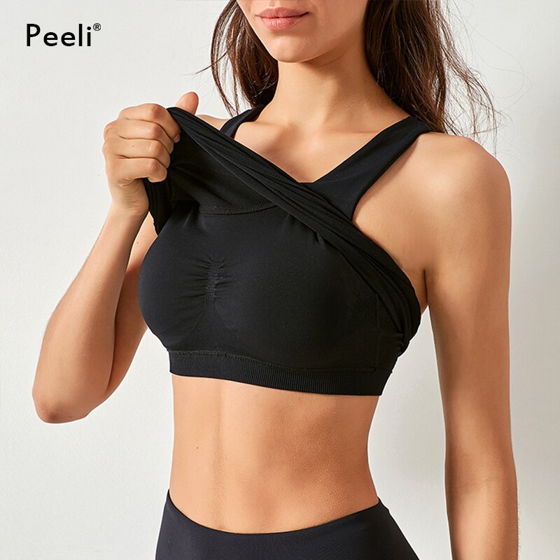 Women Padded Yoga Crop Tops