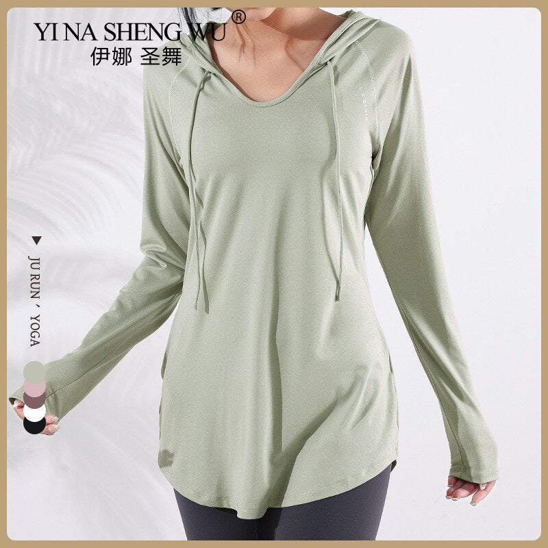 Women Leisure Loose Slimming Sports Top Green