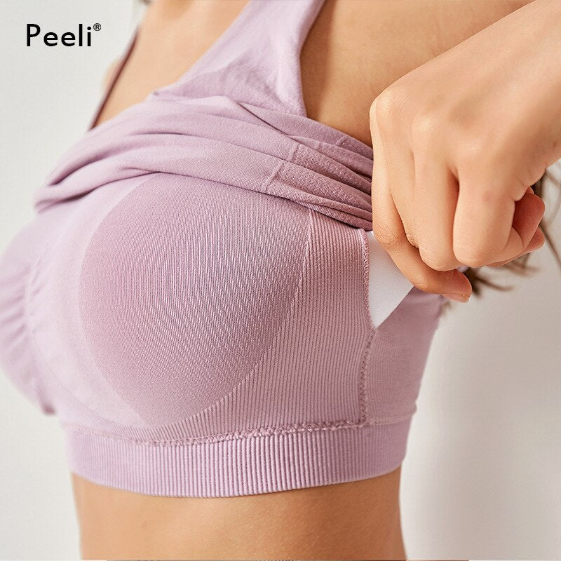 Women Padded Yoga Crop Tops