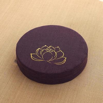 Yoga Meditation Cushion Backrest Pillow Purple Embroidery 40x6cm