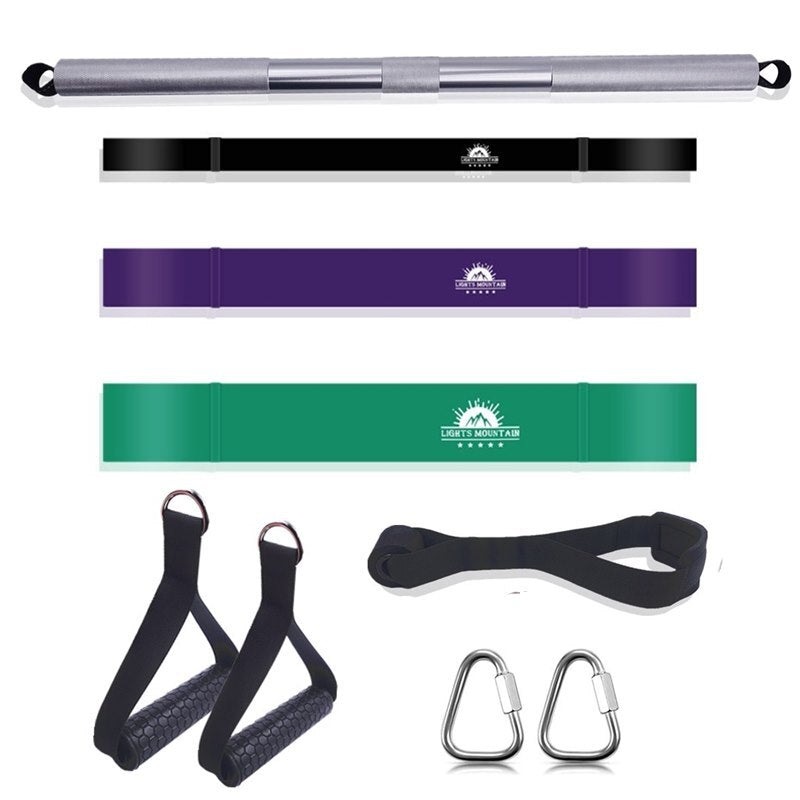 Gym Resistance Bands Aluminum Alloy Bar Full Set