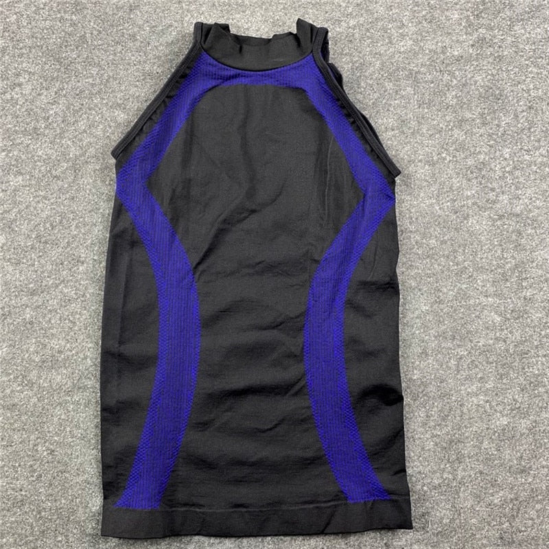 Women Long Sleeve Gym Clothes BlackBlue Vest