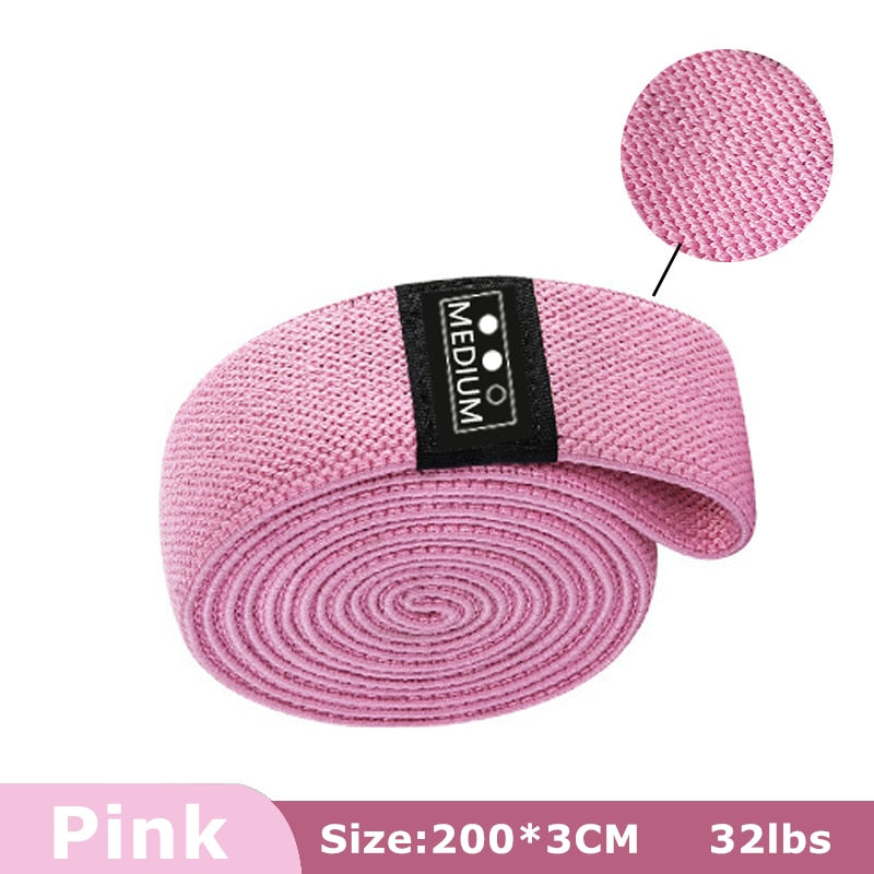 Gym Assist Leg Exercise Resistance Bands Pink(200X3cm)32lb