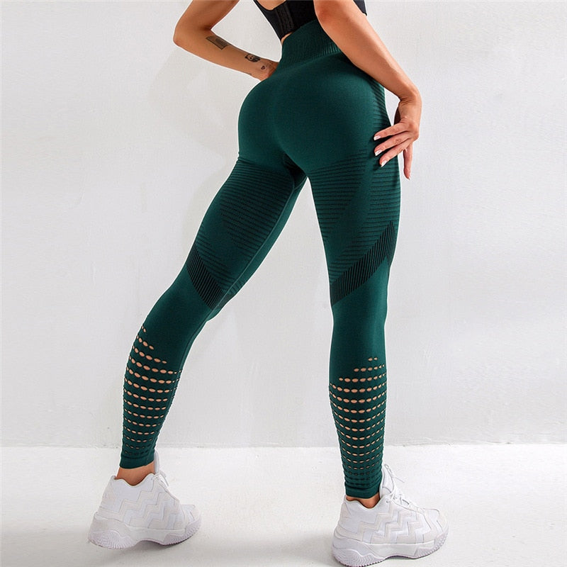 Women Seamless Workout Yoga Pants Green