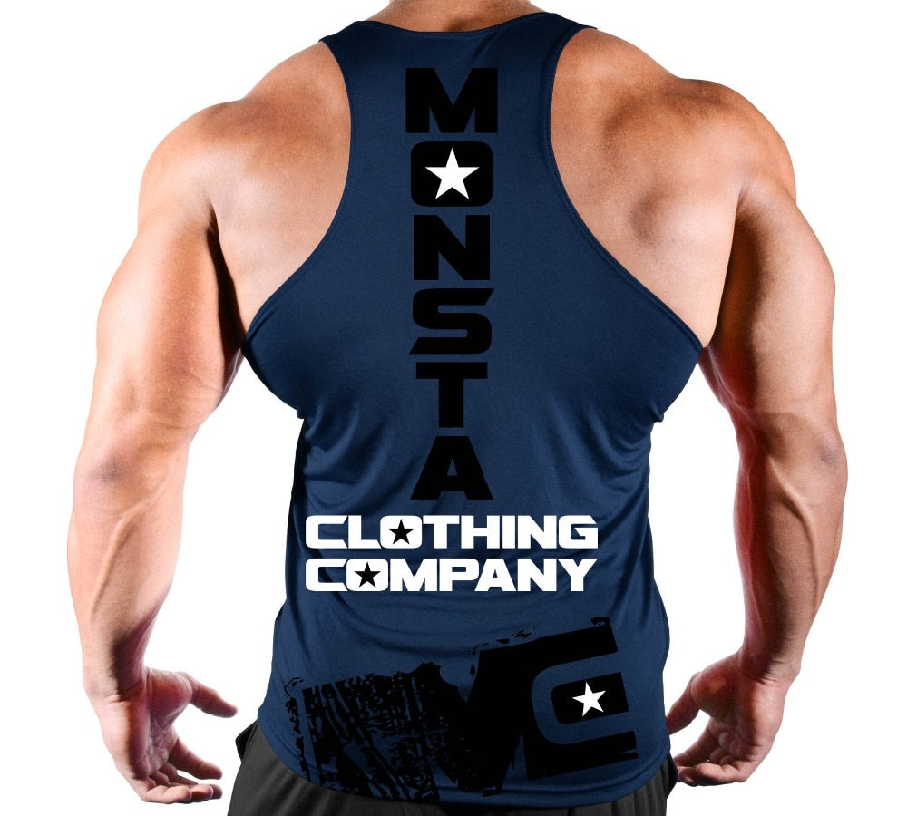 Men Gyms Quick drying tank top Navy