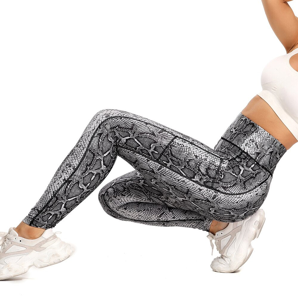 Women Snake Print Yoga Pants