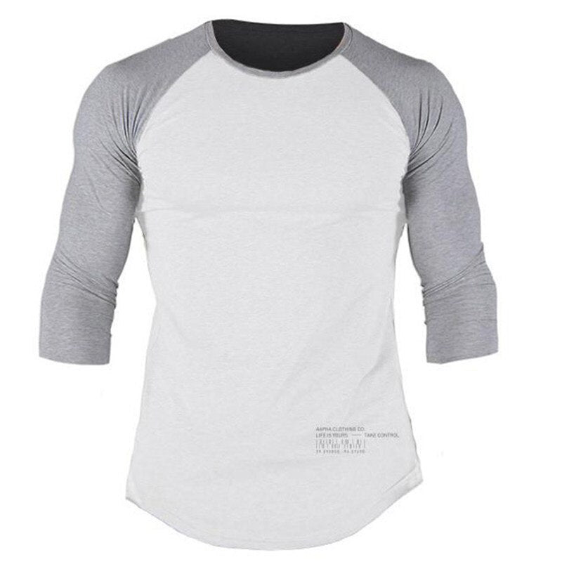 Men Cotton Long Sleeve Gym Shirt C7