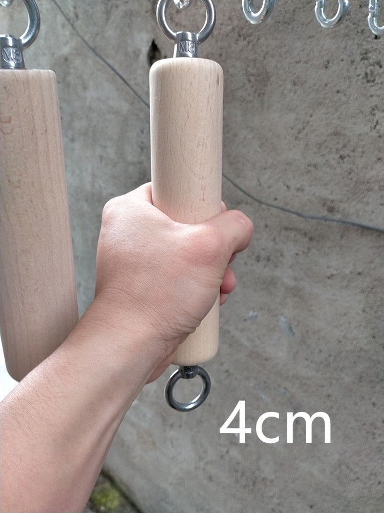 Home Gym Wooden Hand Grips 4 cm