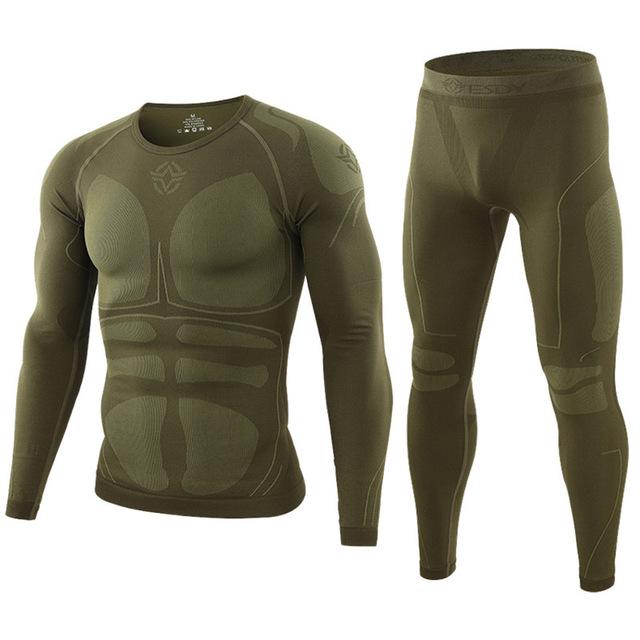 Thermo Cycling men underwear sets Army Green
