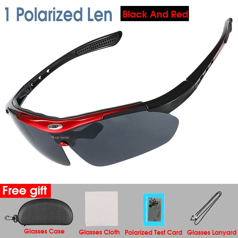 Men Women Cycling Polarized Eyewear 136 Red 1Len