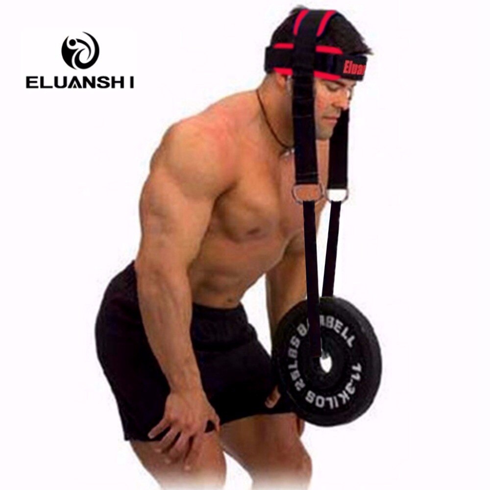 Neck weight lifting with straps