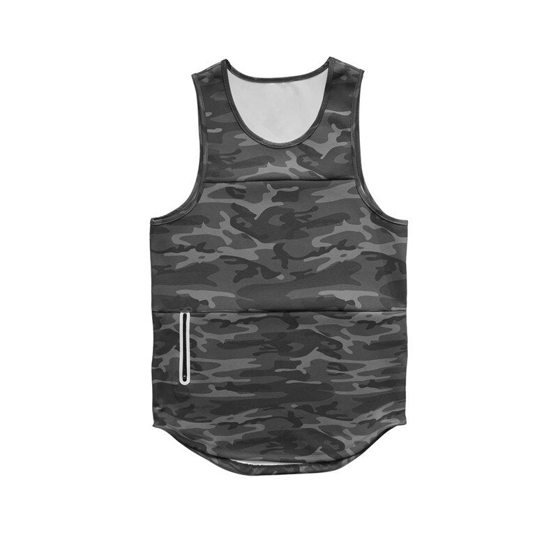 Men Bodybuilding Tight Sports Tank Tops NO LOGO Camouflage