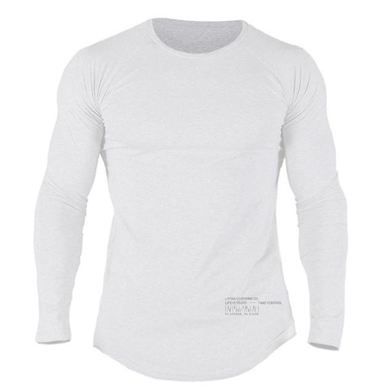 Men Cotton Long Sleeve Gym Shirt C2