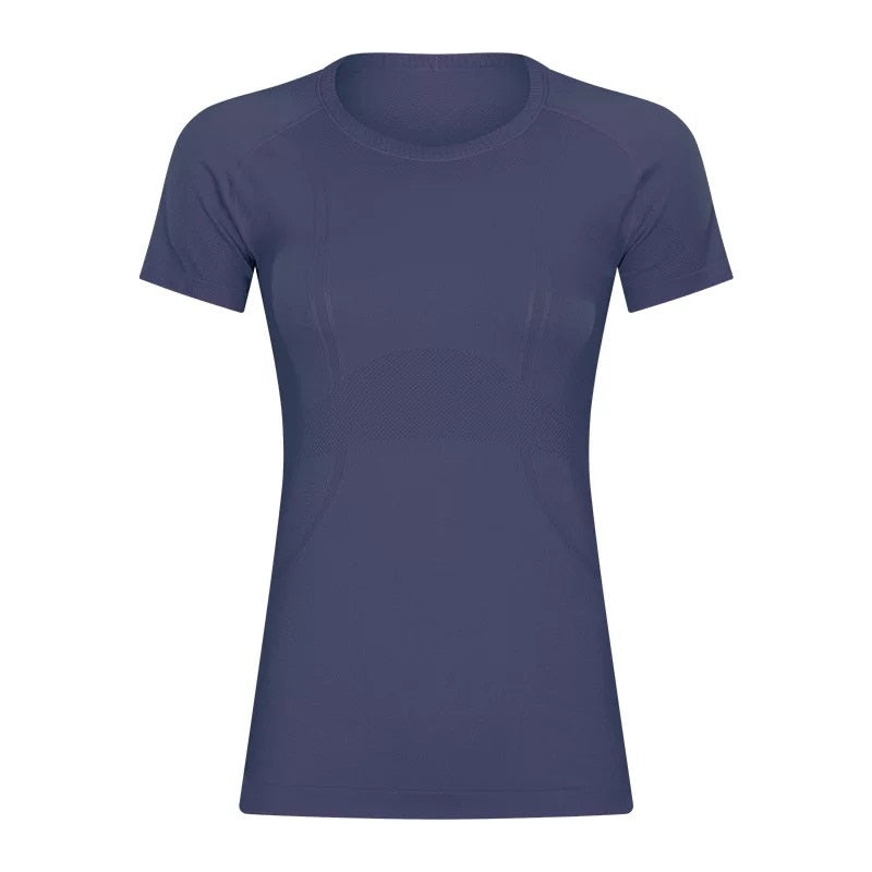 Printed OCEAN Knitted Yoga Sports Shirt Lilac Grey China