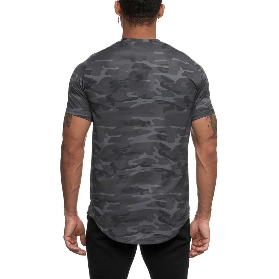 Camo Short Sleeve Workout Gym T-shirt